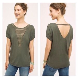 Anthropologie Tiny Macrame Bib Tee
